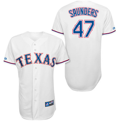Joe Saunders #47 Youth Baseball Jersey-Texas Rangers Authentic Home White Cool Base MLB Jersey